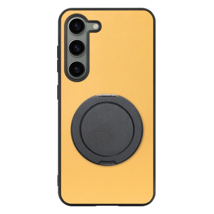 [ LOOF RING-SHELL (シンプル Ver.) ] Galaxy S23  スマホケース 背面 ケース カバー ハードケース スマホリング リング付き 本革 ストラップホール [ Galaxy S23 ]