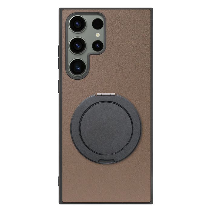 [ LOOF RING-SHELL (シンプル Ver.) ] Galaxy S23 Ultra s23ultra スマホケース 背面 ケース カバー ハードケース スマホリング リング付き 本革 ストラップホール [ Galaxy S23 Ultra ]