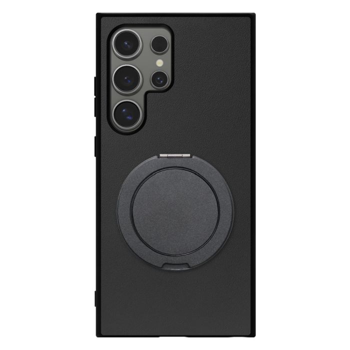 [ LOOF RING-SHELL (シンプル Ver.) ] Galaxy S24 Ultra s24ultra スマホケース 背面 ケース カバー ハードケース スマホリング リング付き 本革 ストラップホール [ Galaxy S24 Ultra ]