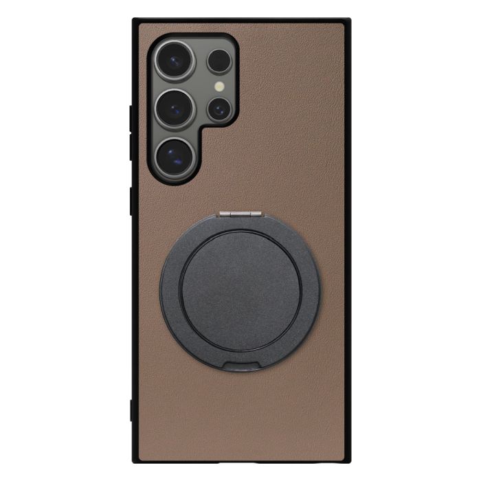 [ LOOF RING-SHELL (シンプル Ver.) ] Galaxy S24 Ultra s24ultra スマホケース 背面 ケース カバー ハードケース スマホリング リング付き 本革 ストラップホール [ Galaxy S24 Ultra ]