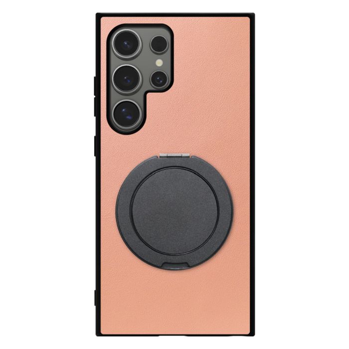 [ LOOF RING-SHELL (シンプル Ver.) ] Galaxy S24 Ultra s24ultra スマホケース 背面 ケース カバー ハードケース スマホリング リング付き 本革 ストラップホール [ Galaxy S24 Ultra ]