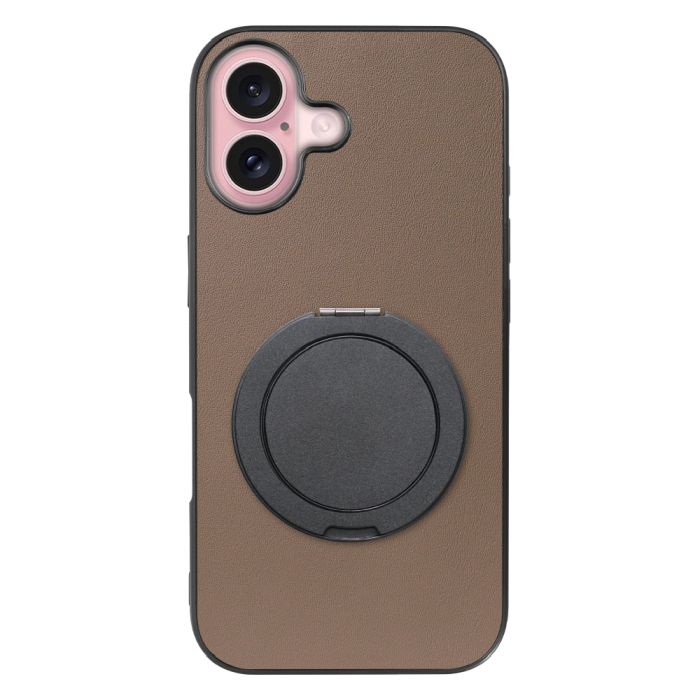 [ LOOF RING-SHELL (シンプル Ver.) ] iPhone 16 iPhone16 アイフォン16 iPhone 16 アイフォン 16 スマホケース 背面 ケース カバー ハードケース スマホリング リング付き 本革 ストラップホール [ iPhone 16 ]