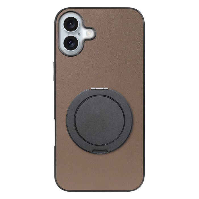 [ LOOF RING-SHELL (シンプル Ver.) ] iPhone 16 Plus iPhone16 Plus アイフォン16 プラス  スマホケース 背面 ケース カバー ハードケース スマホリング リング付き 本革 ストラップホール [ iPhone 16 Plus ]