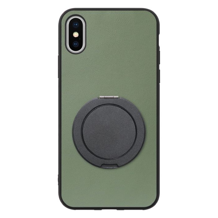 [ LOOF RING-SHELL (シンプル Ver.) ] iPhone X / XS iPhonex iPhonexs スマホケース 背面 ケース カバー ハードケース スマホリング リング付き 本革 ストラップホール [ iPhone X / XS ]