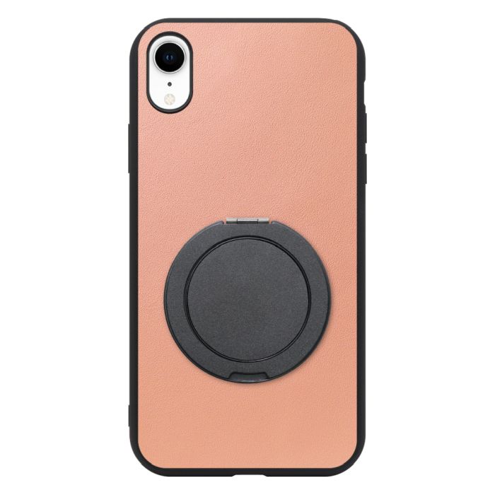 [ LOOF RING-SHELL (シンプル Ver.) ] iPhone XR iPhonexr スマホケース 背面 ケース カバー ハードケース スマホリング リング付き 本革 ストラップホール [ iPhone XR ]