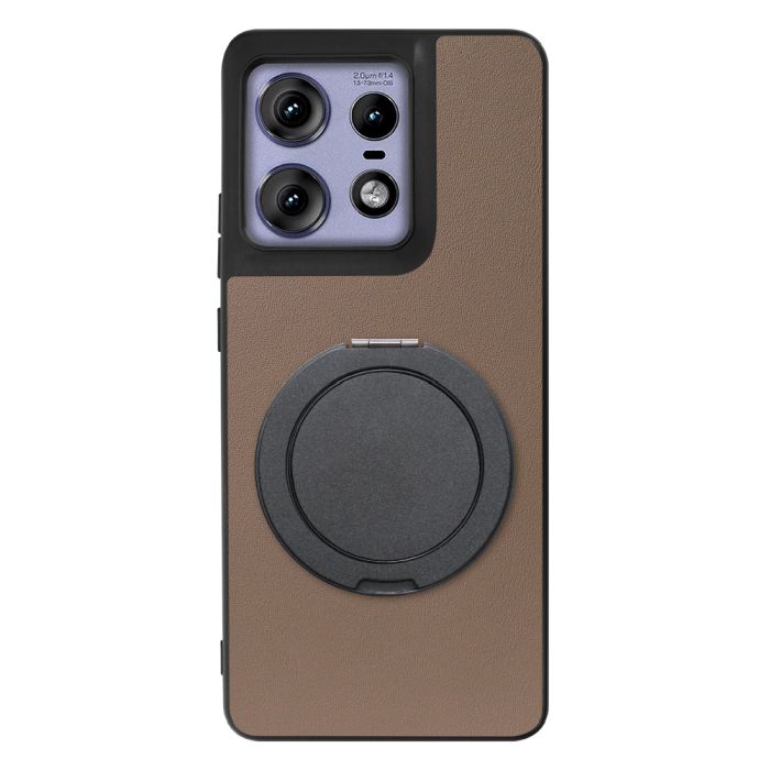 [ LOOF RING-SHELL (シンプル Ver.) ] motorola edge 50 pro / 50s pro  スマホケース 背面 ケース カバー ハードケース スマホリング リング付き 本革 ストラップホール [ motorola edge 50 pro / 50s pro ]