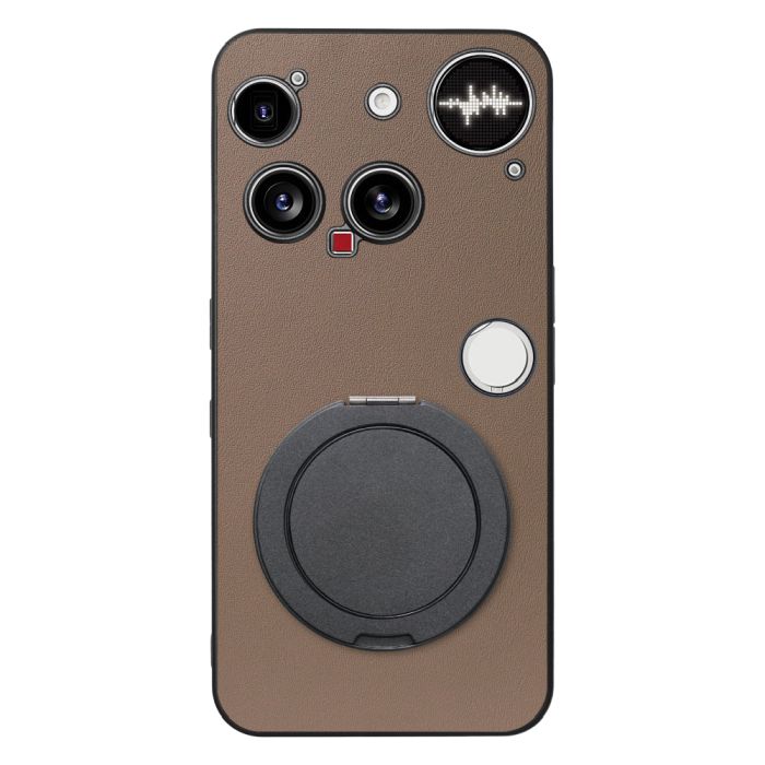 [ LOOF RING-SHELL (シンプル Ver.) ] Nothing Phone (3) ナッシングフォンスリー スマホケース 背面 ケース カバー ハードケース スマホリング リング付き 本革 ストラップホール [ Nothing Phone (3) 用 ]