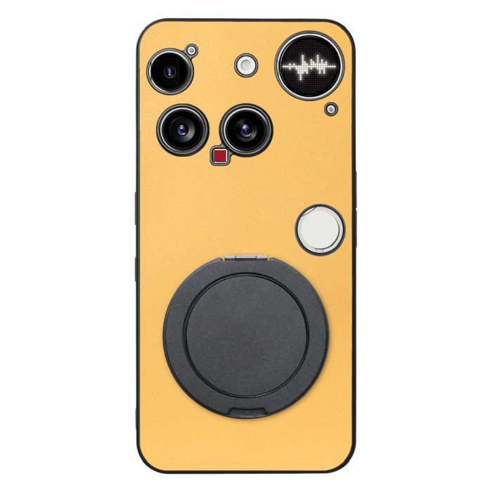 [ LOOF RING-SHELL (シンプル Ver.) ] Nothing Phone (3) ナッシングフォンスリー スマホケース 背面 ケース カバー ハードケース スマホリング リング付き 本革 ストラップホール [ Nothing Phone (3) 用 ]