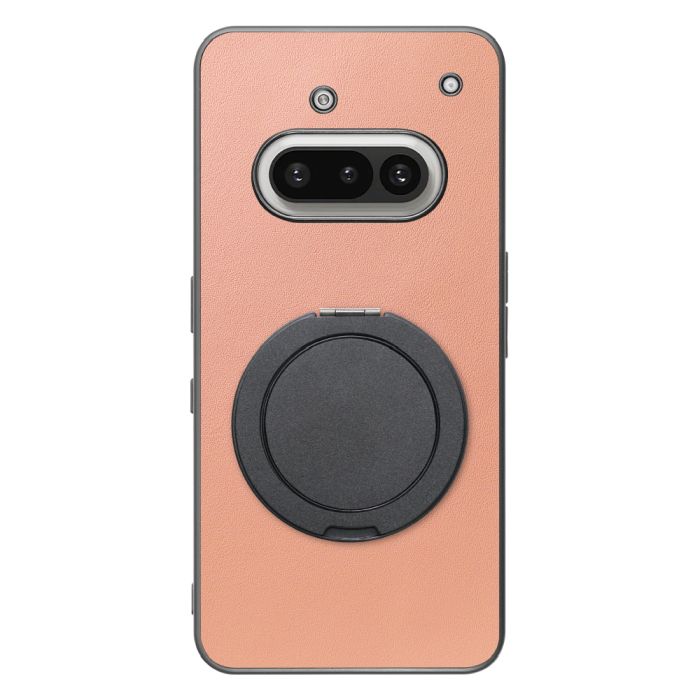 [ LOOF RING-SHELL (シンプル Ver.) ] Nothing Phone (3a) Phone 3a スマホケース 背面 ケース カバー ハードケース スマホリング リング付き 本革 ストラップホール [ Nothing Phone (3a) ]