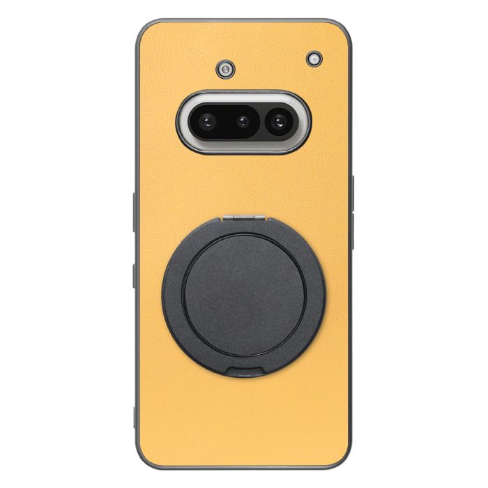 [ LOOF RING-SHELL (シンプル Ver.) ] Nothing Phone (3a) Phone 3a スマホケース 背面 ケース カバー ハードケース スマホリング リング付き 本革 ストラップホール [ Nothing Phone (3a) ]