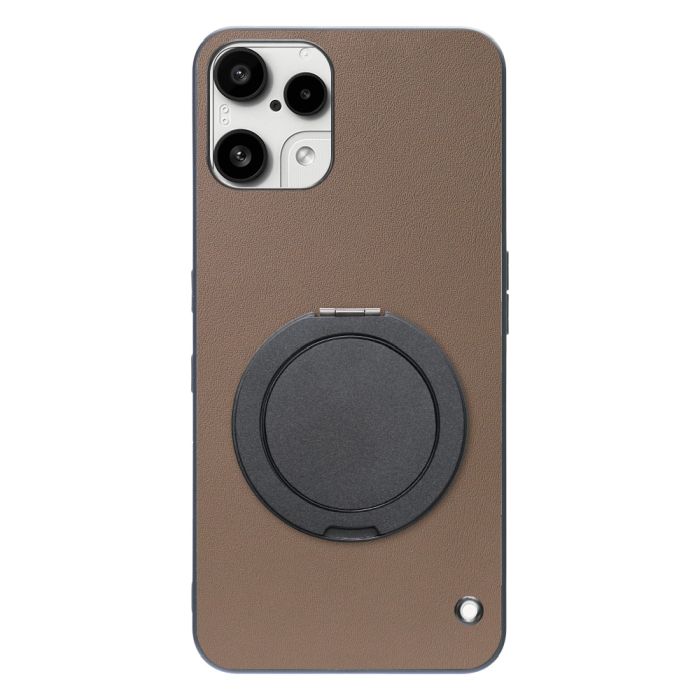 [ LOOF RING-SHELL (シンプル Ver.) ] Nothing Phone (3a) Lite  スマホケース 背面 ケース カバー ハードケース スマホリング リング付き 本革 ストラップホール [ Nothing Phone (3a) Lite ]