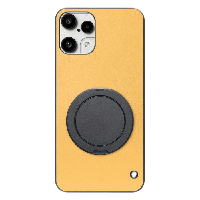 [ LOOF RING-SHELL (シンプル Ver.) ] Nothing Phone (3a) Lite  スマホケース 背面 ケース カバー ハードケース スマホリング リング付き 本革 ストラップホール [ Nothing Phone (3a) Lite ]