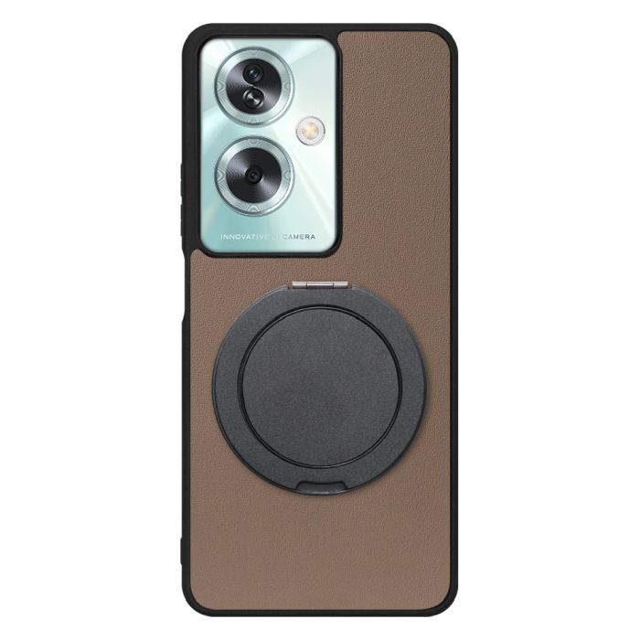 [ LOOF RING-SHELL (シンプル Ver.) ] OPPO A79 5G A795G スマホケース 背面 ケース カバー ハードケース スマホリング リング付き 本革 ストラップホール [ OPPO A79 5G ]