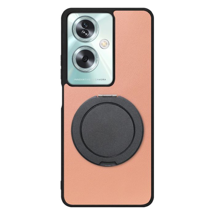 [ LOOF RING-SHELL (シンプル Ver.) ] OPPO A79 5G A795G スマホケース 背面 ケース カバー ハードケース スマホリング リング付き 本革 ストラップホール [ OPPO A79 5G ]