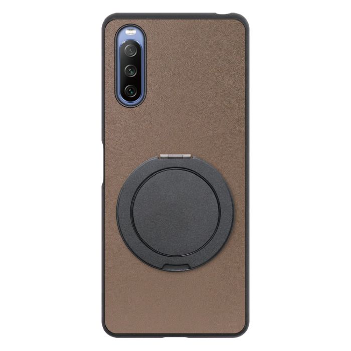 [ LOOF RING-SHELL (シンプル Ver.) ] Xperia 10 IV SO-52C / SOG07  xperia10Ⅳ 10Ⅳ xperia10 スマホケース 背面 ケース カバー ハードケース スマホリング リング付き 本革 ストラップホール [ Xperia 10 IV ]