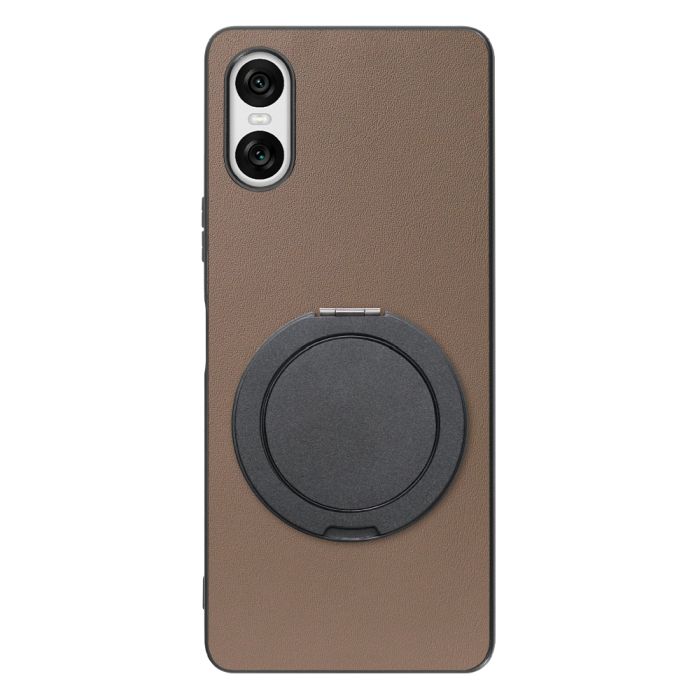 [ LOOF RING-SHELL (シンプル Ver.) ] Xperia 10 VI  スマホケース 背面 ケース カバー ハードケース スマホリング リング付き 本革 ストラップホール [ Xperia 10 VI ]