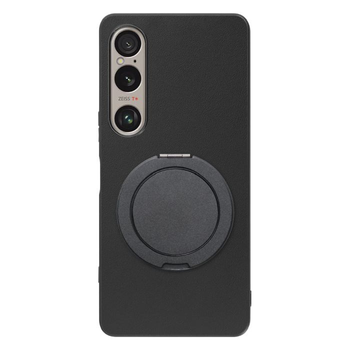 [ LOOF RING-SHELL (シンプル Ver.) ] Xperia 1 VI  スマホケース 背面 ケース カバー ハードケース スマホリング リング付き 本革 ストラップホール [ Xperia 1 VI ]