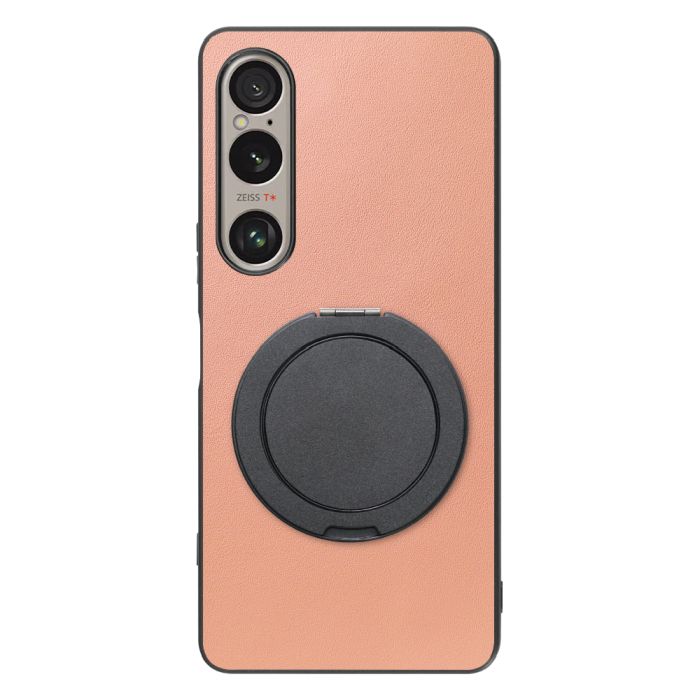 [ LOOF RING-SHELL (シンプル Ver.) ] Xperia 1 VI  スマホケース 背面 ケース カバー ハードケース スマホリング リング付き 本革 ストラップホール [ Xperia 1 VI ]