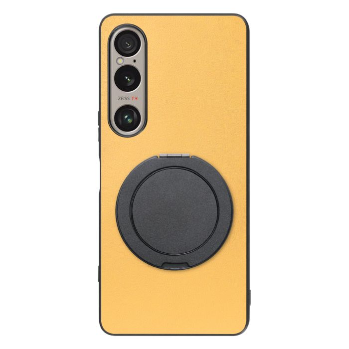 [ LOOF RING-SHELL (シンプル Ver.) ] Xperia 1 VI  スマホケース 背面 ケース カバー ハードケース スマホリング リング付き 本革 ストラップホール [ Xperia 1 VI ]