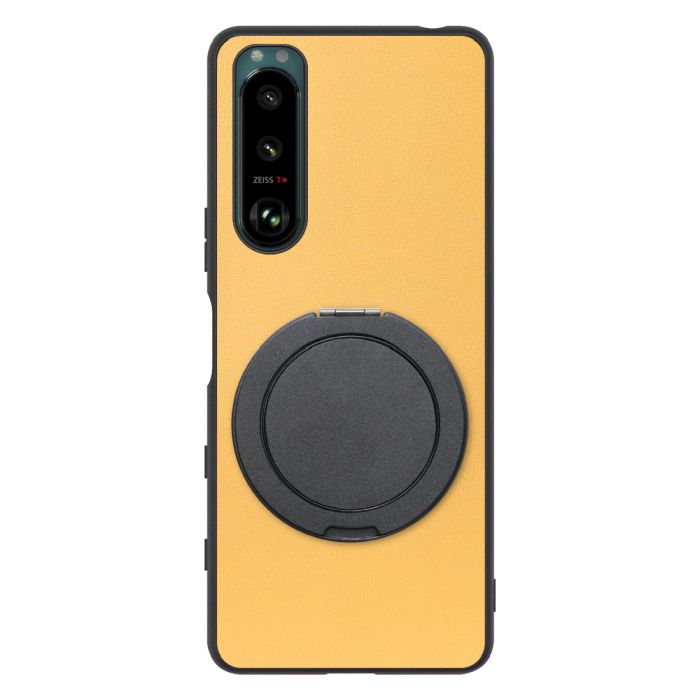 [ LOOF RING-SHELL (シンプル Ver.) ] Xperia 5 III  Xperia5Ⅲ 5Ⅲ xperia5 スマホケース 背面 ケース カバー ハードケース スマホリング リング付き 本革 ストラップホール [ Xperia 5 III ]