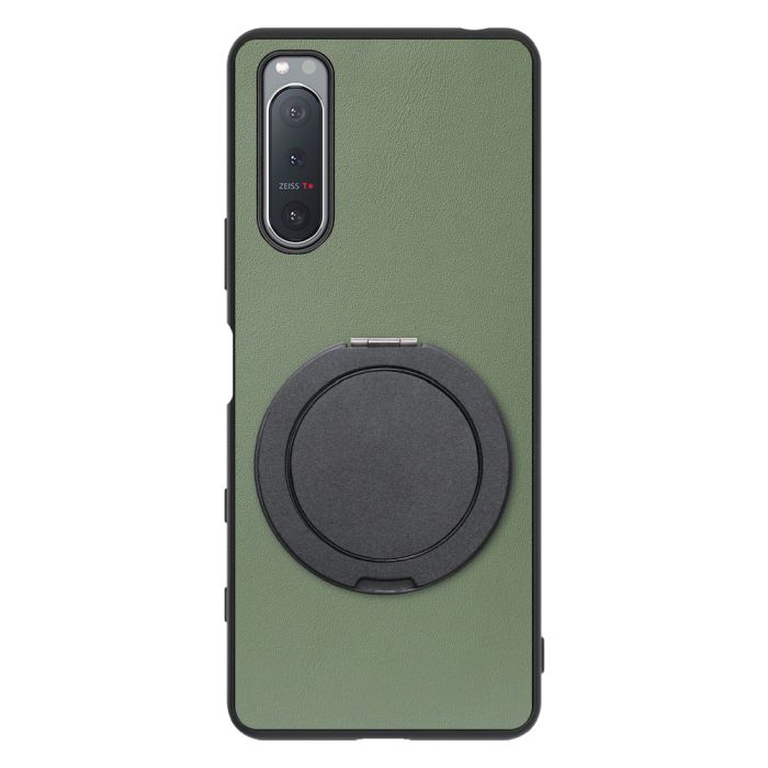 [ LOOF RING-SHELL (シンプル Ver.) ] Xperia 5 II SO-52A / SOG02 / A002SO xperia5Ⅱ 5Ⅱ xperia5 スマホケース 背面 ケース カバー ハードケース スマホリング リング付き 本革 ストラップホール [ Xperia 5 II ]