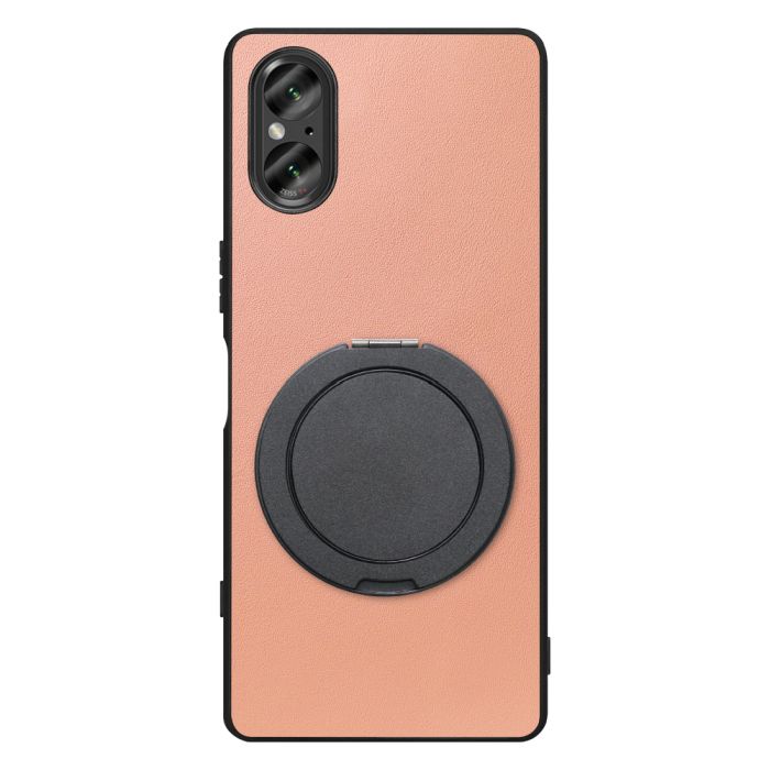 [ LOOF RING-SHELL (シンプル Ver.) ] Xperia 5 V SO-53D / SOG12 5V Xperia5V スマホケース 背面 ケース カバー ハードケース スマホリング リング付き 本革 ストラップホール [ Xperia 5 V ]