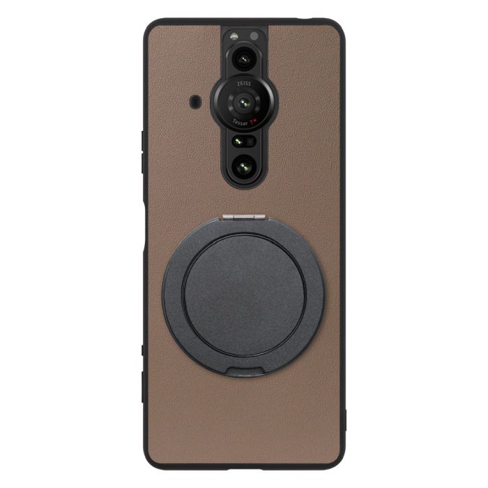 [ LOOF RING-SHELL (シンプル Ver.) ] Xperia PRO-I XQ-BE42 proi xperiaproi スマホケース 背面 ケース カバー ハードケース スマホリング リング付き 本革 ストラップホール [ Xperia PRO-I ]