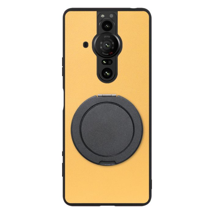 [ LOOF RING-SHELL (シンプル Ver.) ] Xperia PRO-I XQ-BE42 proi xperiaproi スマホケース 背面 ケース カバー ハードケース スマホリング リング付き 本革 ストラップホール [ Xperia PRO-I ]