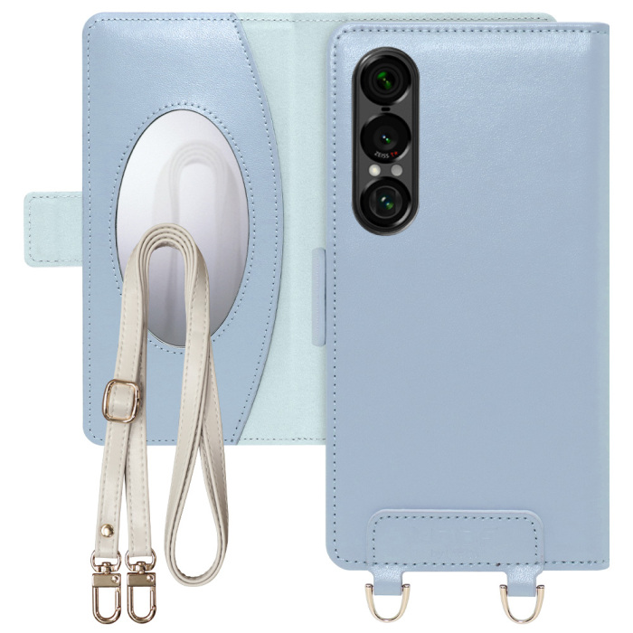 [ LOOF SWEET MIRROR ] Xperia 1 VII SO-51F スマホケース  ショルダー付き手帳型スマホケース ミラー付き カードポケット 本革 [ Xperia 1 VII ]