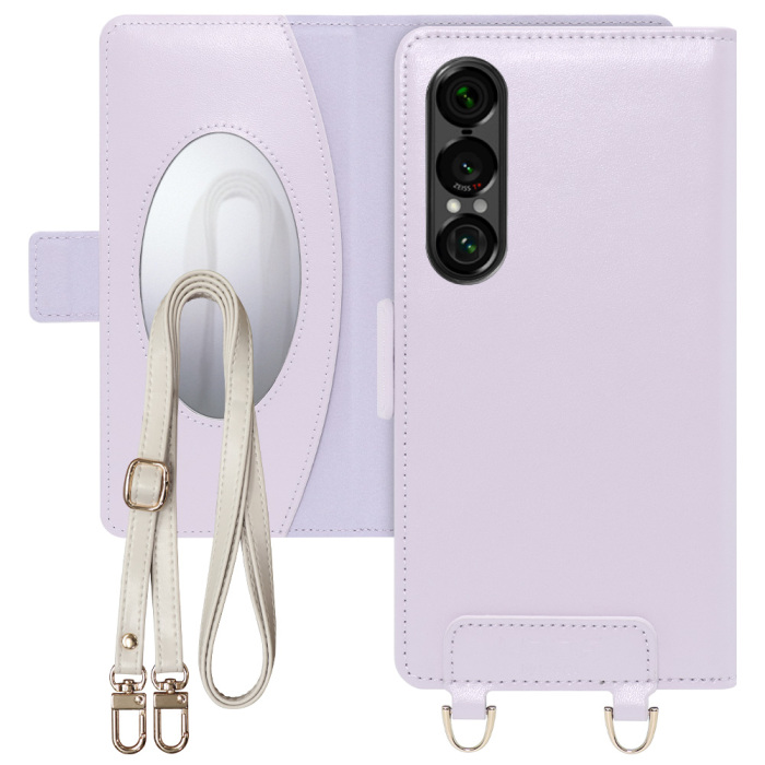 [ LOOF SWEET MIRROR ] Xperia 1 VII SO-51F スマホケース  ショルダー付き手帳型スマホケース ミラー付き カードポケット 本革 [ Xperia 1 VII ]