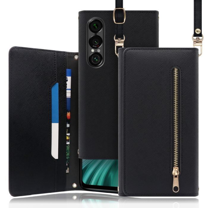 [ LOOF SHOULDER ] Xperia 1 VII SO-51F スマホケース ケース カバー ショルダー スマホショルダー ストラップ 肩掛け 首掛け 手帳型ケース カード収納 マグネット付き ベルトなし [ Xperia 1 VII ]