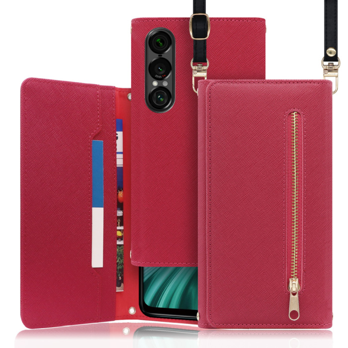 [ LOOF SHOULDER ] Xperia 1 VII SO-51F スマホケース ケース カバー ショルダー スマホショルダー ストラップ 肩掛け 首掛け 手帳型ケース カード収納 マグネット付き ベルトなし [ Xperia 1 VII ]