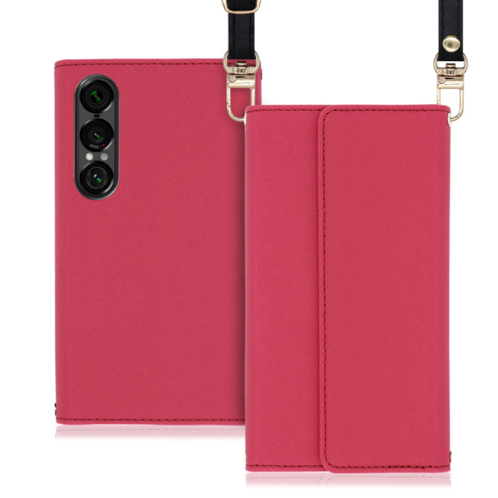 [ LOOF STRAP ] Xperia 1 VII SO-51F スマホケース ケース カバー ショルダー スマホショルダー ストラップ 肩掛け 首掛け 手帳型ケース カード収納 マグネット付き [ Xperia 1 VII ]