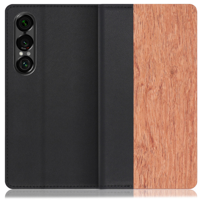 [ LOOF NATURE ] Xperia 1 VII SO-51F スマホケース ケース カバー 手帳型ケース カード収納 マグネット付き 天然木 本革 ベルトなし [ Xperia 1 VII ]