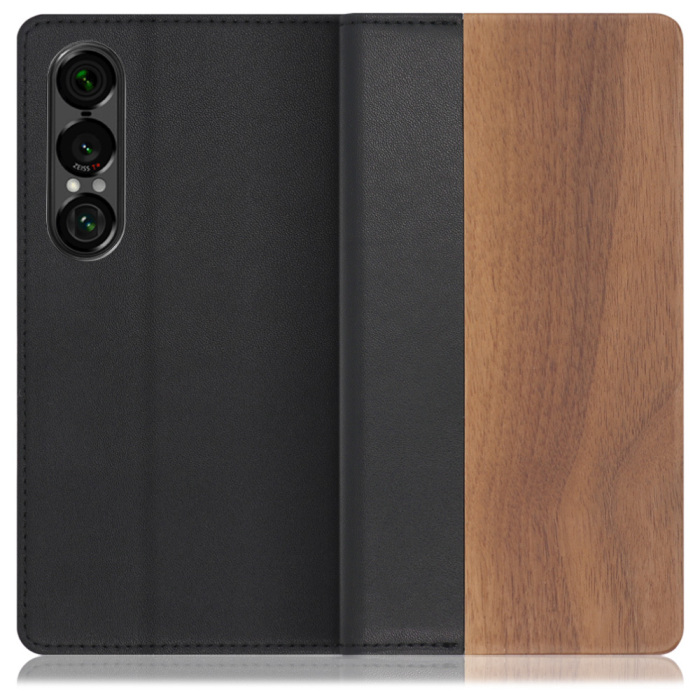[ LOOF NATURE ] Xperia 1 VII SO-51F スマホケース ケース カバー 手帳型ケース カード収納 マグネット付き 天然木 本革 ベルトなし [ Xperia 1 VII ]