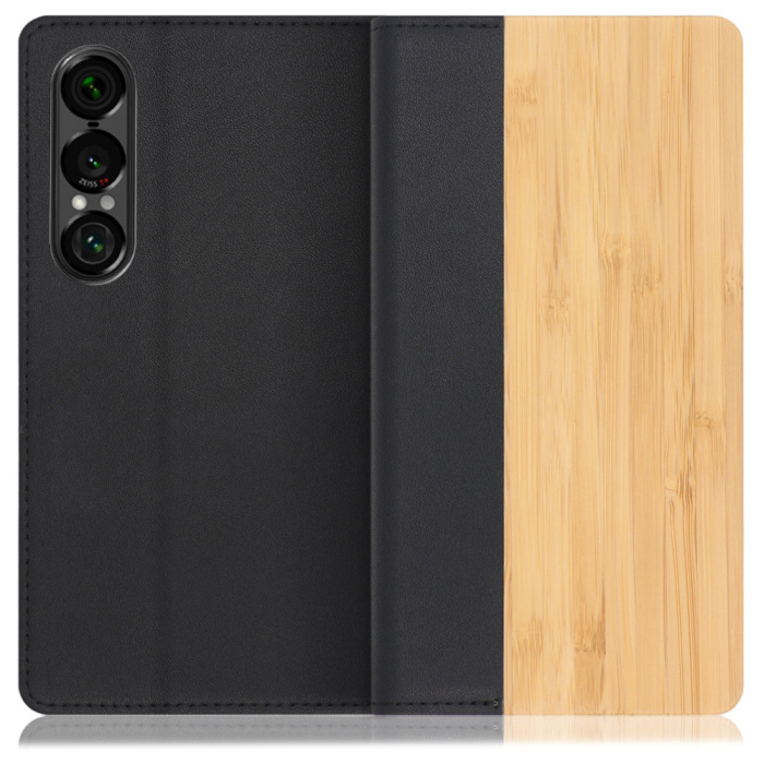[ LOOF NATURE ] Xperia 1 VII SO-51F スマホケース ケース カバー 手帳型ケース カード収納 マグネット付き 天然木 本革 ベルトなし [ Xperia 1 VII ]