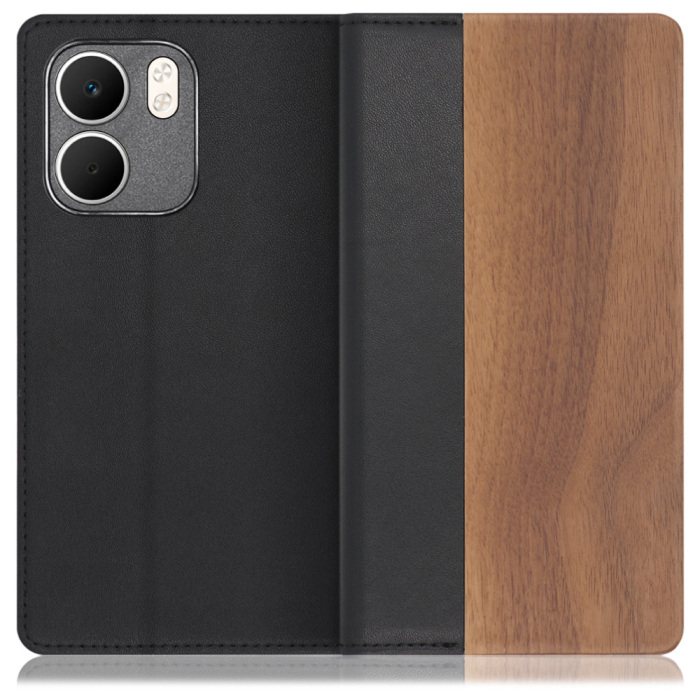 [ LOOF NATURE ] OPPO A5x オッポ スマホケース ケース カバー 手帳型ケース カード収納 マグネット付き 天然木 本革 ベルトなし [ OPPO A5x 用 ]