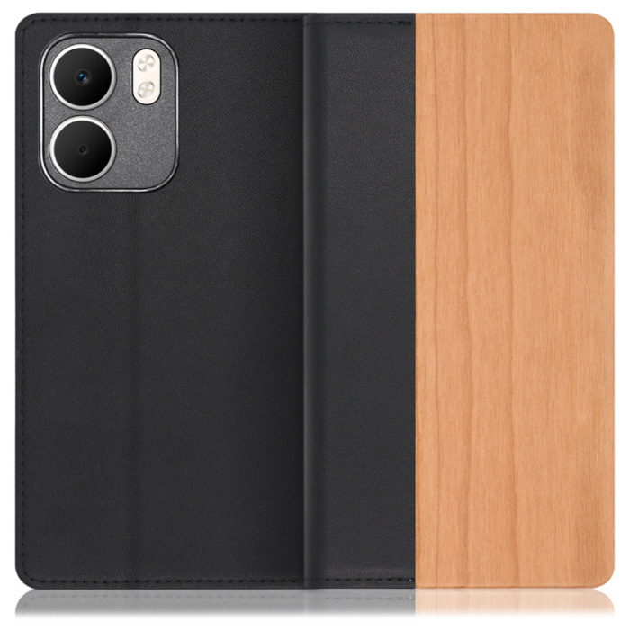 [ LOOF NATURE ] OPPO A5x オッポ スマホケース ケース カバー 手帳型ケース カード収納 マグネット付き 天然木 本革 ベルトなし [ OPPO A5x 用 ]