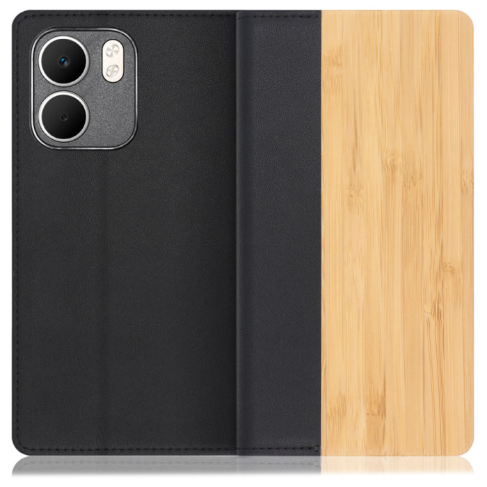 [ LOOF NATURE ] OPPO A5x オッポ スマホケース ケース カバー 手帳型ケース カード収納 マグネット付き 天然木 本革 ベルトなし [ OPPO A5x 用 ]