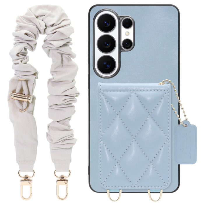 [ LOOF SWEET-SHELL SHUSHU ] Galaxy S26 Ultra Samsung SC-53G スマホケース キルティング加工のカードケース付き シュシュストラップ付き マグネット内蔵 カード収納 本革 パステルカラー [ Galaxy S26 Ultra ]