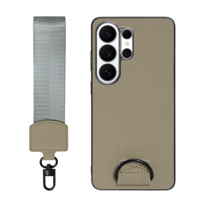 [ LOOF STRAP-SHELL (ショートVer.) ] Galaxy S26 Ultra Samsung SC-53G スマホケース 背面 ケース カバー ハードケース ハンドストラップ  本革 [ Galaxy S26 Ultra ]