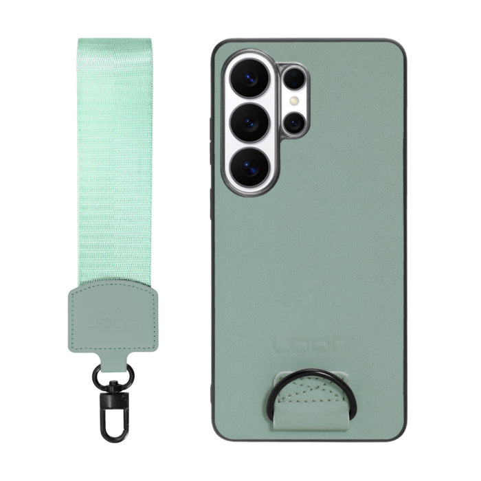 [ LOOF STRAP-SHELL (ショートVer.) ] Galaxy S26 Ultra Samsung SC-53G スマホケース 背面 ケース カバー ハードケース ハンドストラップ  本革 [ Galaxy S26 Ultra ]