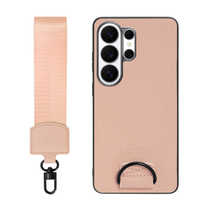 [ LOOF STRAP-SHELL (ショートVer.) ] Galaxy S26 Ultra Samsung SC-53G スマホケース 背面 ケース カバー ハードケース ハンドストラップ  本革 [ Galaxy S26 Ultra ]