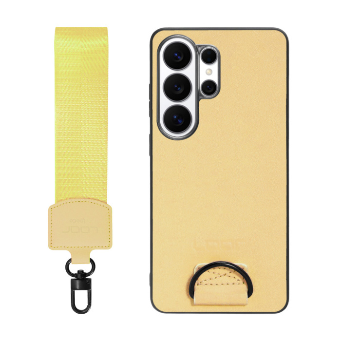 [ LOOF STRAP-SHELL (ショートVer.) ] Galaxy S26 Ultra Samsung SC-53G スマホケース 背面 ケース カバー ハードケース ハンドストラップ  本革 [ Galaxy S26 Ultra ]