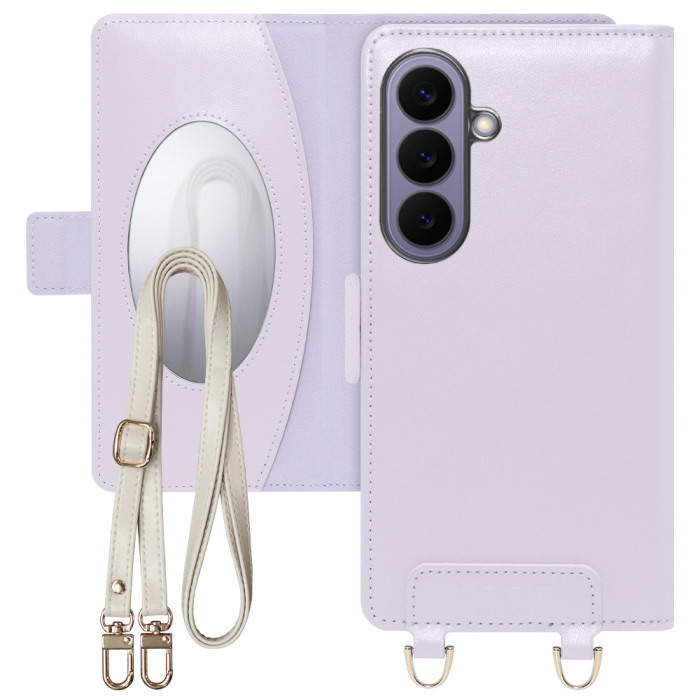 [ LOOF SWEET MIRROR ] Galaxy S26 Samsung SC-51G スマホケース  ショルダー付き手帳型スマホケース ミラー付き カードポケット 本革 [ Galaxy S26 ]