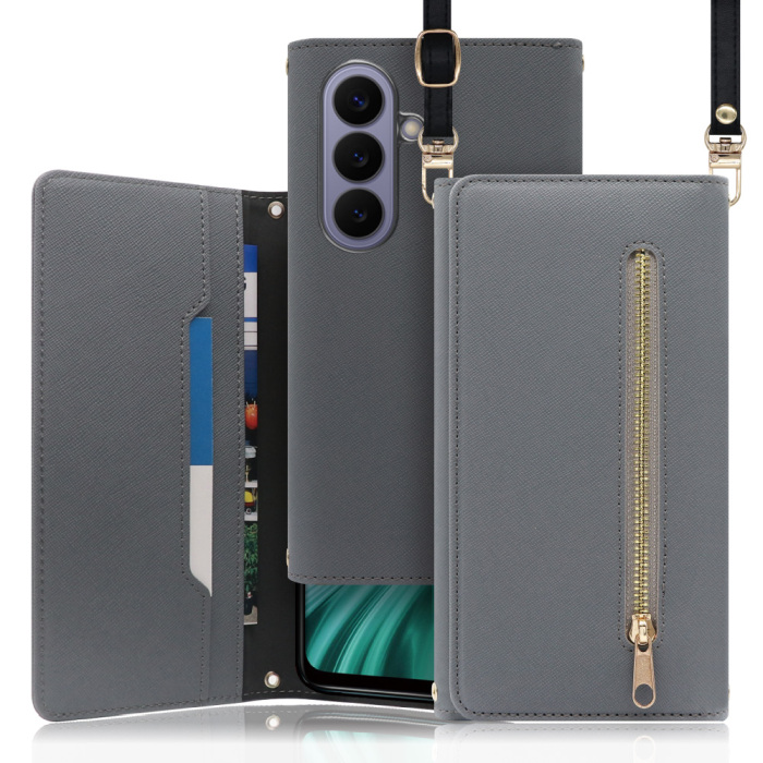 [ LOOF SHOULDER ] Galaxy S26 Samsung SC-51G スマホケース ケース カバー ショルダー スマホショルダー ストラップ 肩掛け 首掛け 手帳型ケース カード収納 マグネット付き ベルトなし [ Galaxy S26 ]