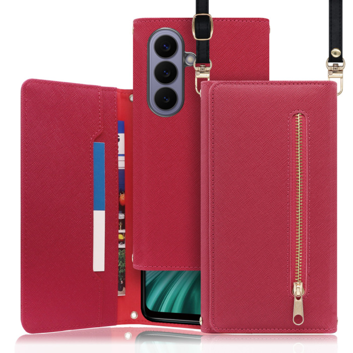 [ LOOF SHOULDER ] Galaxy S26 Samsung SC-51G スマホケース ケース カバー ショルダー スマホショルダー ストラップ 肩掛け 首掛け 手帳型ケース カード収納 マグネット付き ベルトなし [ Galaxy S26 ]