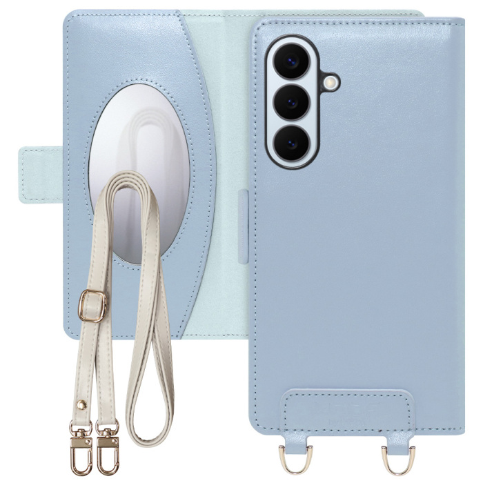 [ LOOF SWEET MIRROR ] Galaxy S26+ Samsung SC-52G スマホケース  ショルダー付き手帳型スマホケース ミラー付き カードポケット 本革 [ Galaxy S26+ ]