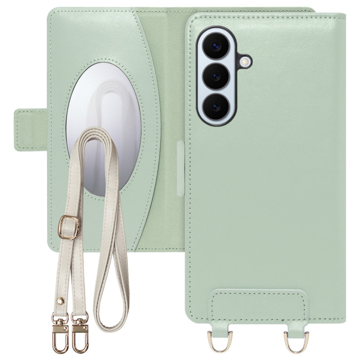 [ LOOF SWEET MIRROR ] Galaxy S26+ Samsung SC-52G スマホケース  ショルダー付き手帳型スマホケース ミラー付き カードポケット 本革 [ Galaxy S26+ ]