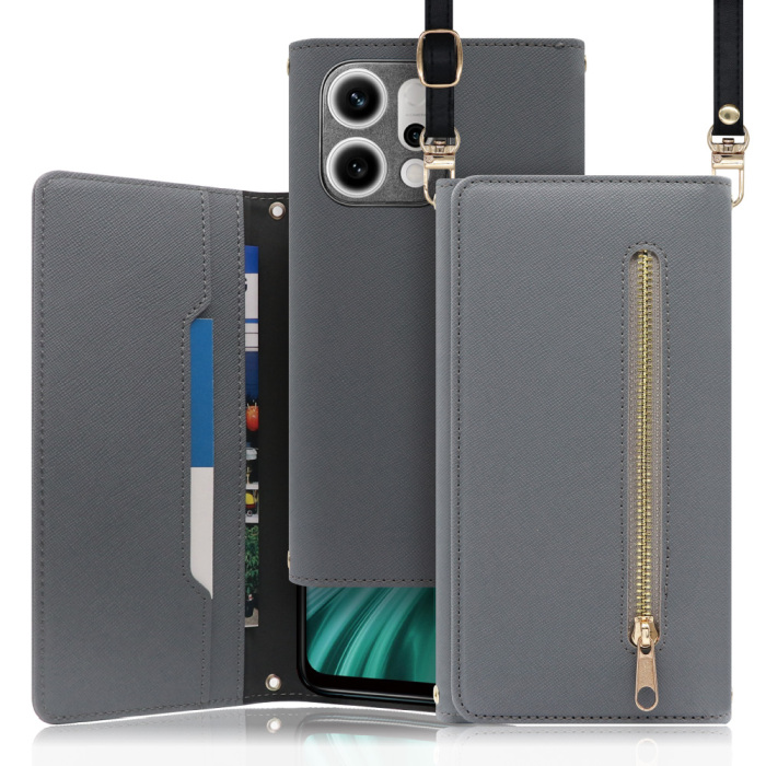 [ LOOF SHOULDER ] OPPO Reno14 5G  スマホケース ケース カバー ショルダー スマホショルダー ストラップ 肩掛け 首掛け 手帳型ケース カード収納 マグネット付き ベルトなし [ OPPO Reno14 5G ]